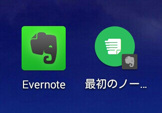 Evernoteのショートカットと本体アイコン